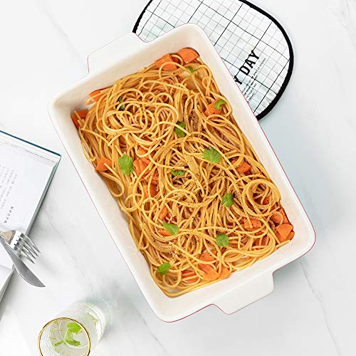 Baking Dishes, Krokori Rectangular Bakeware Set Ceramic Baking Pan Lasagna Pans for Cooking, Kitchen, Cake Dinner, Banquet and Daily Use - 13 x 9 Inches