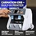 Carnation CR8 Mixed Denomination Money Sorter with Built-in Printer – Bank-Grade Bill Counter with Counterfeit Detection, Serial Number Tracking, Multi-Currency Support & 2 CIS Sensors