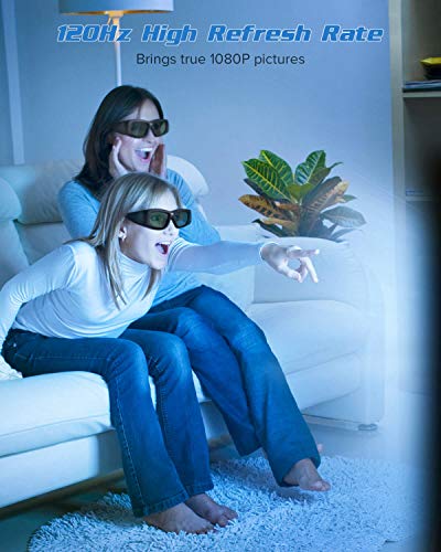 image for Elikliv Active Shutter 3D Glasses 4 Pack, Rechargeable Bluetooth 3D Gl