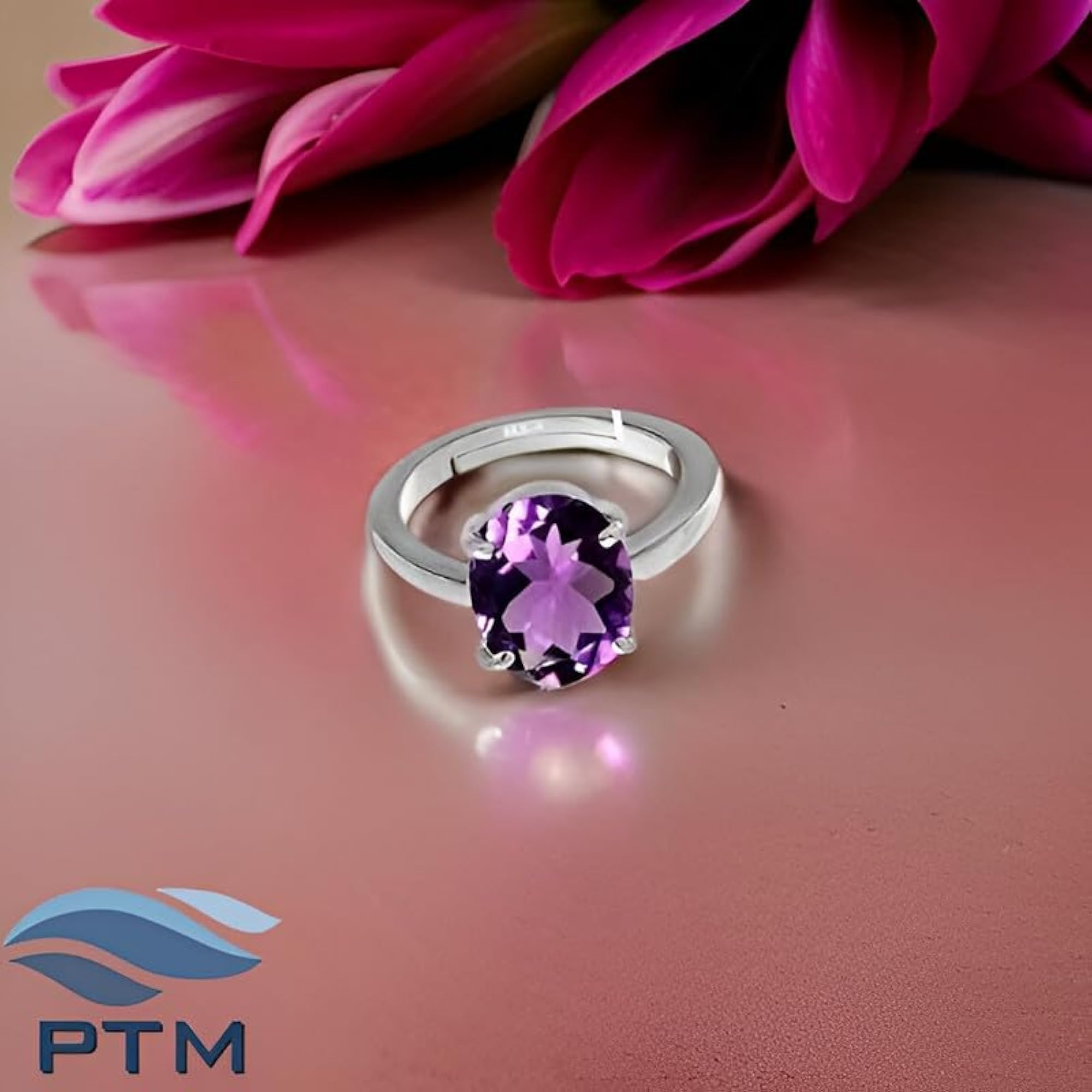 Women's Amethyst Adjustable Sterling Silver Ring