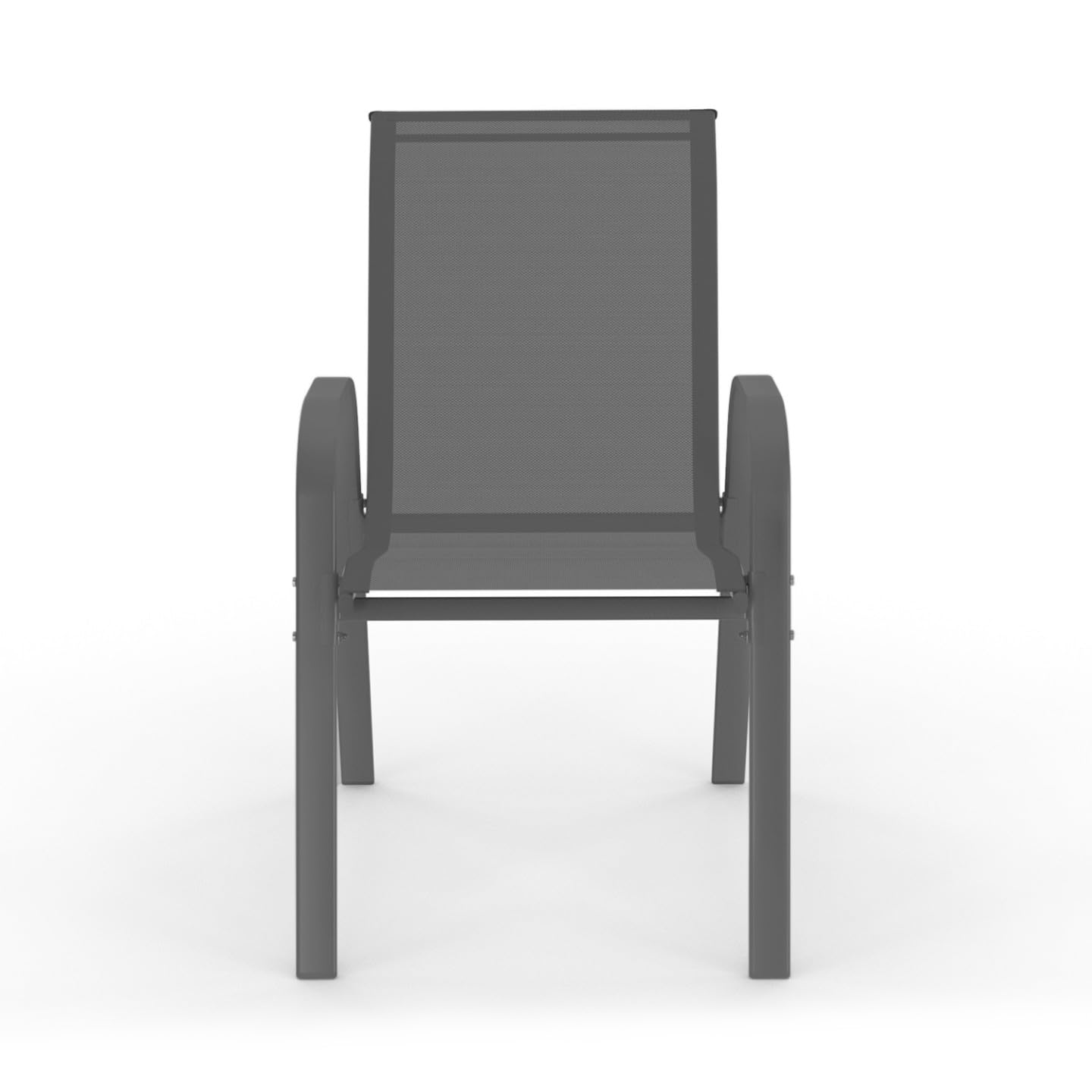 IDMarket - Lot de 6 chaises de Jardin LYMA métal et textilène empilables Gris Noir et Terracotta
