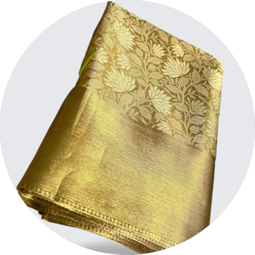 Image of Nita Ambani Inspired Banarasi Tissue Silk Saree with Zari Weave Pallu | Blouse Included
