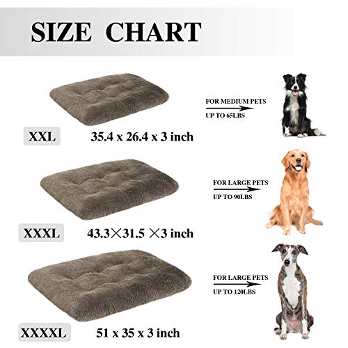 OXS Dog Bed Long Plush Pet Bed, Comfortable Faux Fur Washable Crate Mat for Dogs with Anti-Slip Backing, XXXL - Image 4