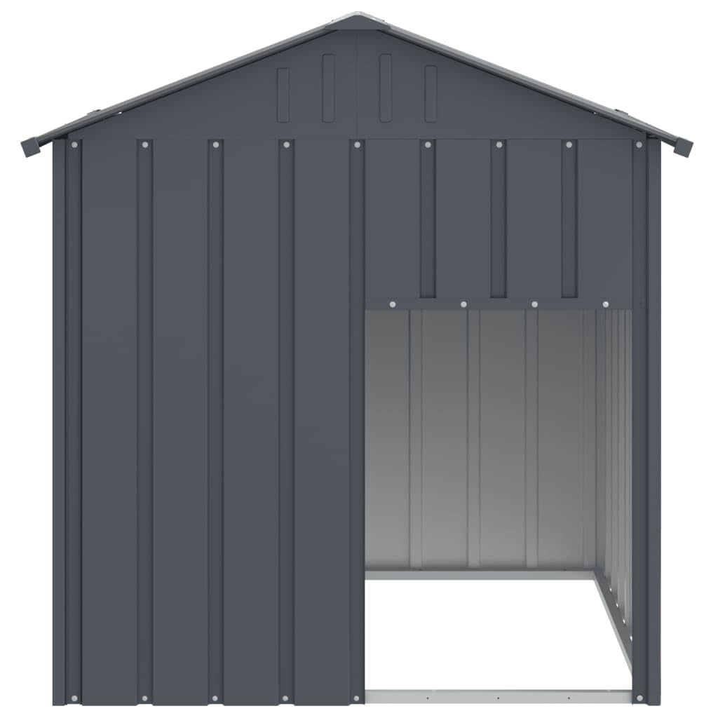 Chenil d'extérieur pour Chien, Enclos Niche Cage pour Chien Métal Niche pour Chien avec Toit Anthracite Acier galvanisé