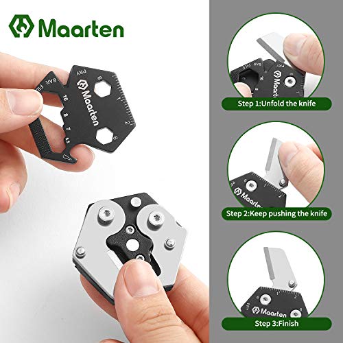 Maarten Multitool With Key Chain, Gifts For Dad Men, Upgraded 14 In 1 Stainless Steel Mini Edc Coin Pocket Multi Tool For Survival, Camping, Hunting, Outdoor, Hiking #TOP2
