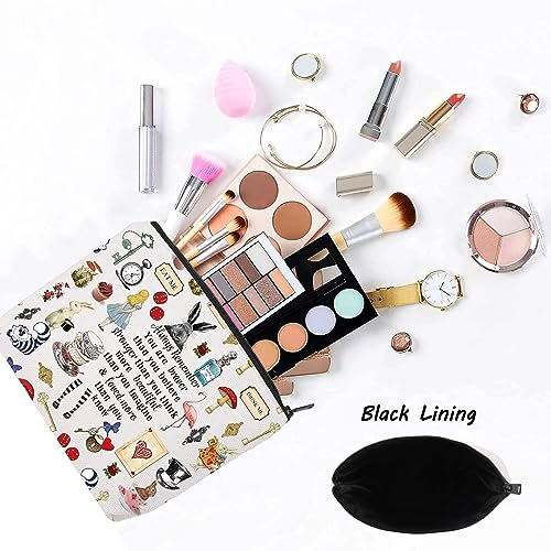 LEVLO EVLO Alice Movie Cosmetic Make up Bag Alice Fairy Tale Fans Gift Alice You are Braver Stronger Smarter Than You Think Makeup Zipper Pouch Bag for Women Girls Always Alice - Image 3