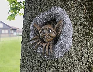 Garden Mile Novelty Goblin Tree Peeker Garden Ornaments - Ogre Face Resin Outdoor Tree Hugger Wall Art - Weatherproof Wall Mounted Statues and Sculptures Fairy Garden Indoor Outdoor Garden Decorations