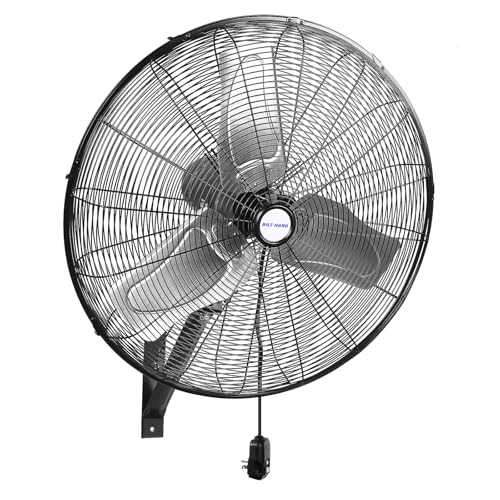 BILT HARD 24 in. Outdoor Oscillating Wall Fan, 6300 CFM 3-Speed Heavy Duty Outdoor Wall Fans, High Velocity Waterproof Fans for Patio, Commercial, Industrial, Warehouse, UL Listed