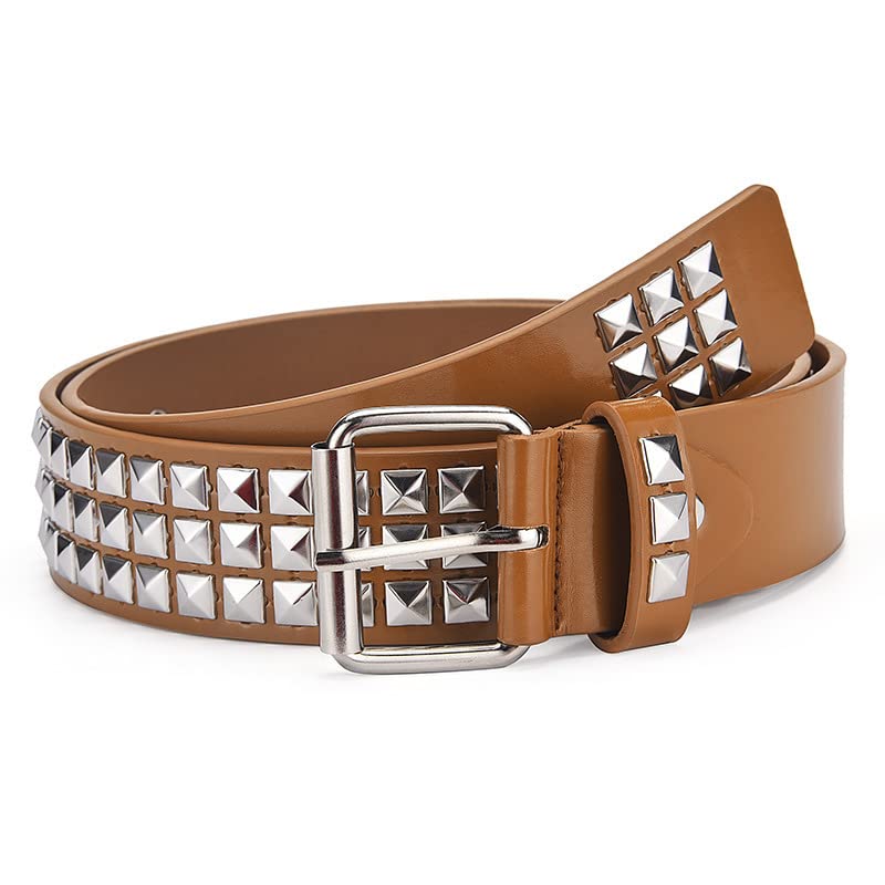 Rivet Belt， Stud Design for Accessories, Stylish Studded Belt with Durable Build, Ideal for Casual Edgy Outfits，White, 1 Piece3