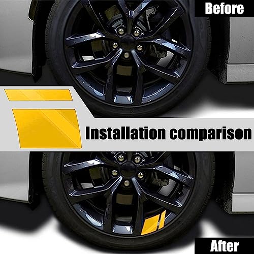 Image of gunhunt 6 PCS Car Reflective Stickers, Wheel Rim Decal Stripes Car Decals, Automotive Decals Hash Stripe Stickers for 18-21 Inch Wheels Tire Rim Safety Decoration Accessories (Yellow)