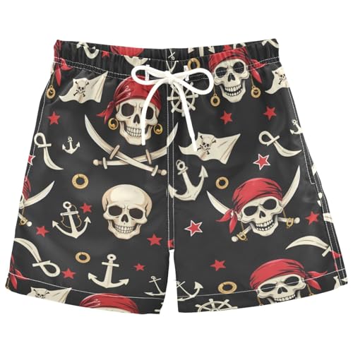 Pirate Rudder Anchor Boys Swim Trunks Rope Skull Toddler Beach Board Shorts Baby Summer Bathing Suit XL Multicolor