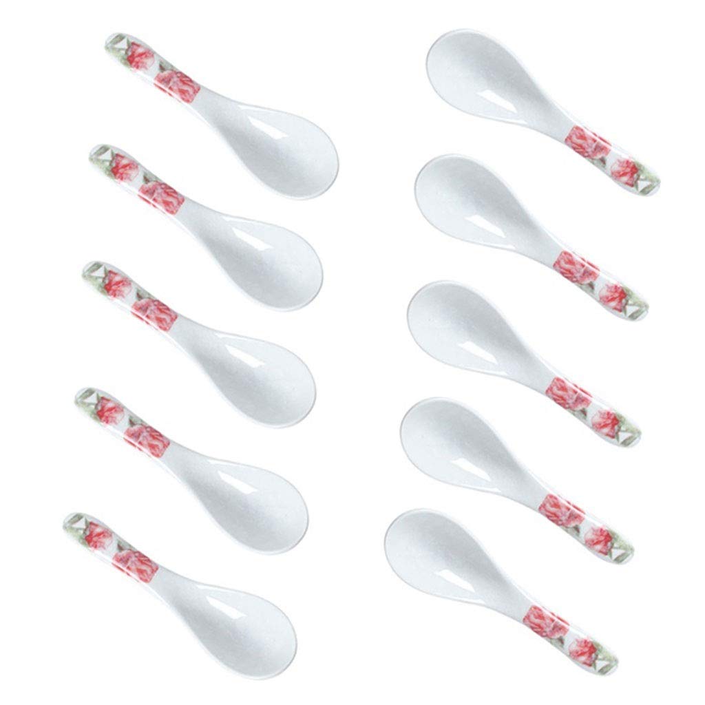 Cuillère en Céramique, Cuillère À Riz Domestique, Style Japonais, Créative, Mignonne, Petite Cuillère À Soupe, Ensemble De 10 Cuillères À Soupe（Grey）
