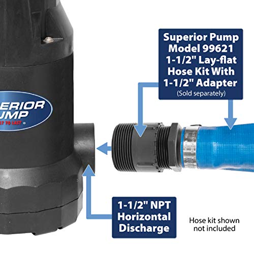 Image of Superior Pump 91359 1 /3 HP Utility Pump-Oil Free Design, Black