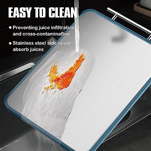Ligtspce CB001 Double-Sided Meat Cutting Board,Stainless Steel/Wheat Straw Pp Cutting Board thumb #2