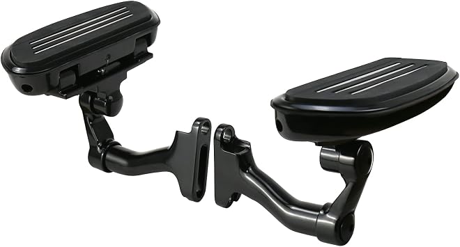 لوح أرضية قابل للتعديل من لوح قدم الركاب مع مجموعة تثبيت مناسبة لطريق Harley Touring Road King Road Glide Street Glide Electra Glide 1993-2025 باللون الأسود