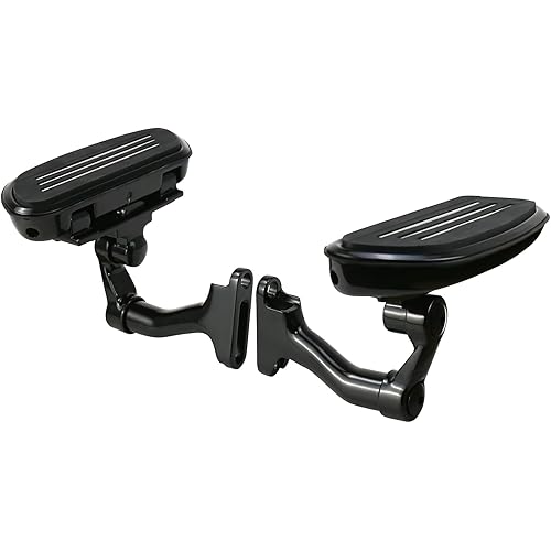 Adjustable Streamliner Passenger Footboard Floorboard with Mount Kit Fit for Harley Touring Road King Road Glide Street Glide Electra Glide 1993-2025 (Black)