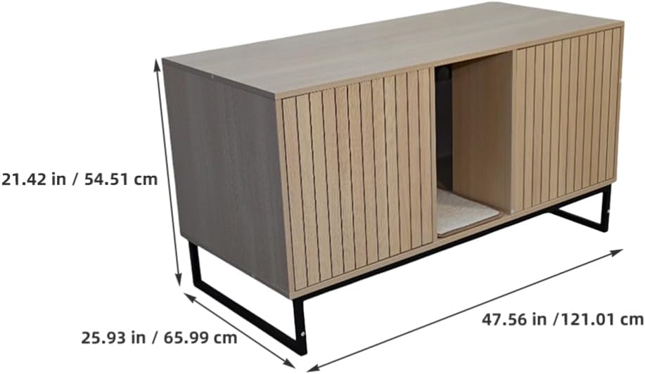 Ciieeo Cat Litter Box Enclosure: Hidden Litter Box Enclosure - House with Scratching Pad - Wooden Kitten Furniture for Bedroom Living Room