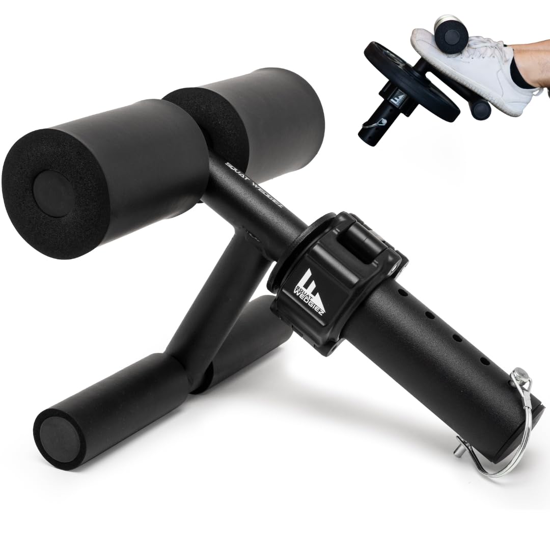 SquatWedgiez Versa Tib Bar for Knees Over Toes Training | Tibialis Trainer for Shin Splints and Knee Pain Relief |Tibialis Bar Home Gym Equipment | Fits 2" Plates and All Shoe Sizes for Women and Men