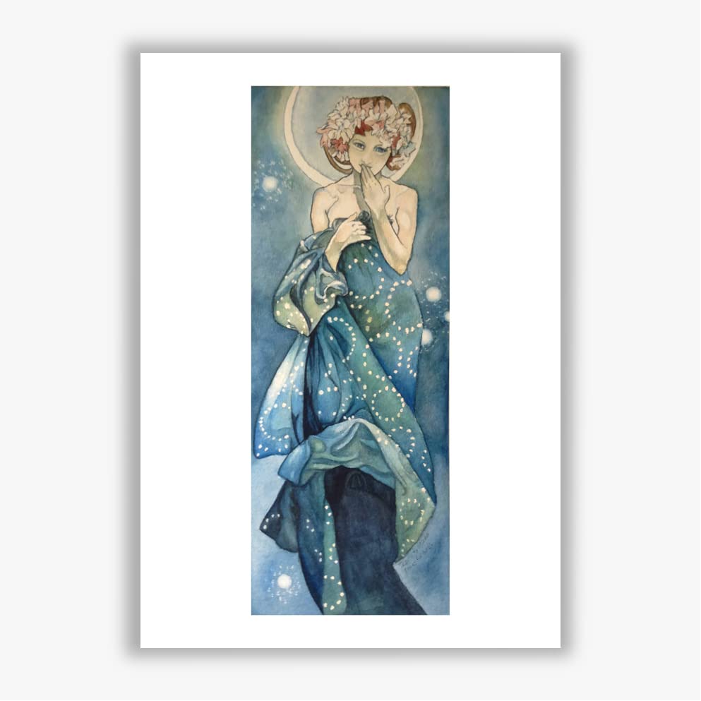 Impresión de pared de Alphonse Mucha, lámina Giclée grande Der Mond 1902 de alta calidad 2