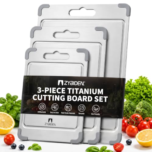 Set 3 tablas de cortar titanio gris antideslizantes miniatura 1
