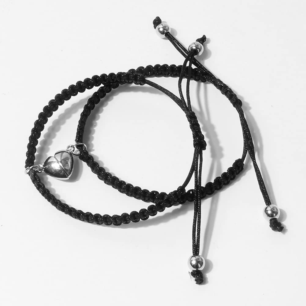 Magnetische Paar-Armbänder für Damen und Herren, Sonne und Mond, passendes handgefertigtes Armband, Liebhaber, Geschenke für Freund, Freundin, beste Freundin, 2 Stück