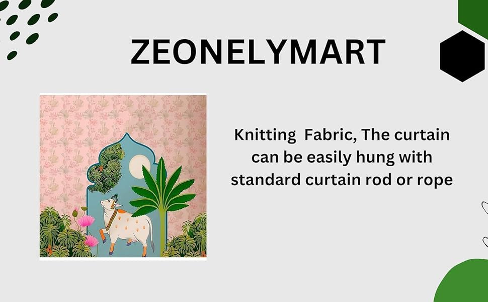 Image of Traditional Backdrop Decoration Cloth |Cow Backdrop Cloth |Traditional Backdrop Cloth |Back Drop Curtain for Decorations (8 8FT) Single Cow Pink (gudi padwa Decoration Backdrop)