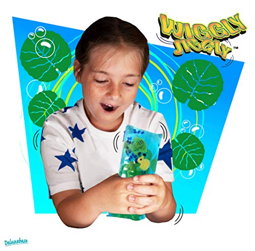 Wiggly Jiggly - Teichleben von Deluxebase. Großes super matschiges Wasserschlangenspielzeug mit Ente und Frosch Figuren. Tolles sensorisches Zappelspielzeug gegen Autismus und ADHS