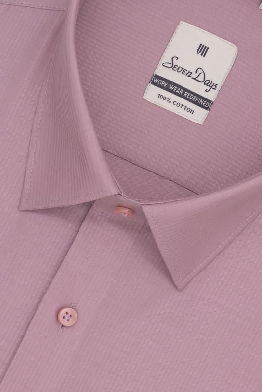 Image of 7-DAYS Men's Premium Formal Shirt - 100% Pure Cotton, Regular Fit, Plain, Full Sleeves, with Pocket - Perfect for Office Wear & Under Suits