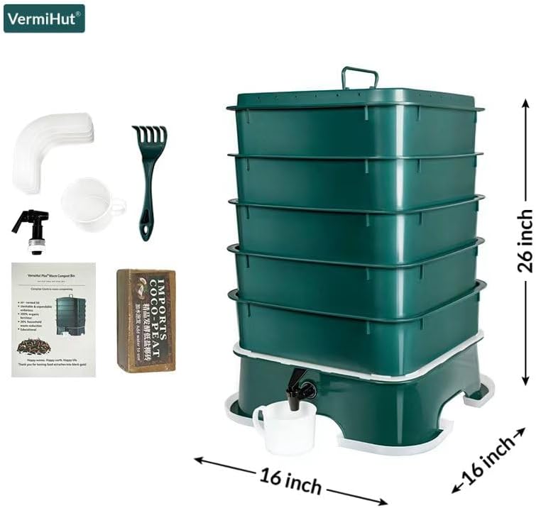 The Original VermiHut Plus 5-tray worm composter