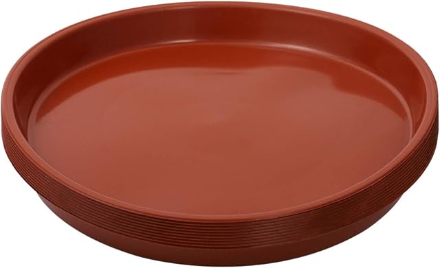 Cabilock 10Pcs Plastic Plant Saucers Round Shape Flower Pot Tray Planter Pot Saucers Tray for Balcony Garden Indoor Outdoor 20cm Red