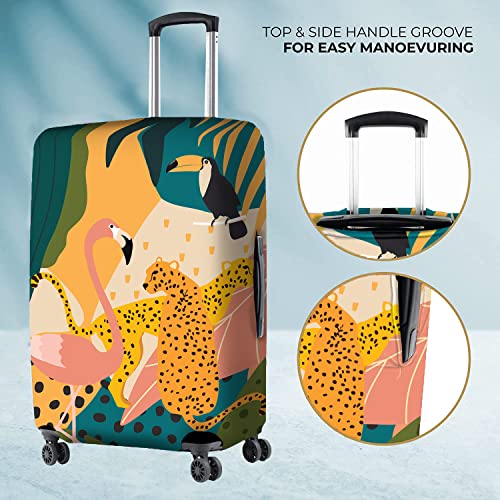 Image of Nasher Miles Polyester 55 (20 Inch) Small Protective Luggage Cover - Leopord Design