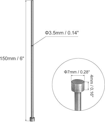 Miniatura 7 de uxcell Broches de expulsión rectos, 0.079in (564 pulgadas) de diámetro. Perforador de punta redonda de acero de 2.559in (6 pulgadas) de largo para