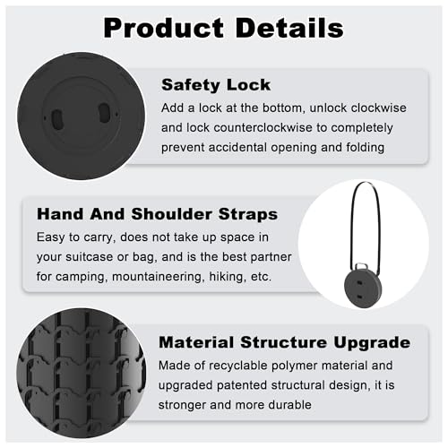 Image of 2026 Upgraded 18.1 inch Portable Folding Stool, Collapsible Stools, 600lbs Max Weight, Lightweight But Sturdy, Telescoping Foldable Camping Stool for Outdoor Fishing Hiking Travel BBQ
