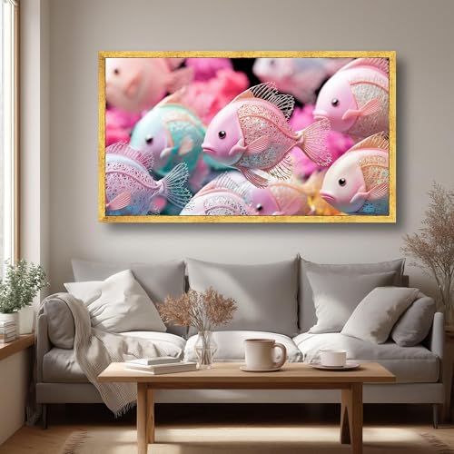 Reproduction décorative de la vie océanique sur toile premium 60x105 - 4