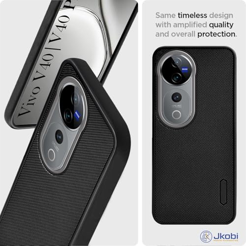 Image of Jkobi Rubberised Back Cover Case for Vivo V40 | Vivo V40 Pro 5G (Textured Grip Design | Micro-Fiber Cloth Inside | Slim and Light Weight | Soft Touch and Feel)