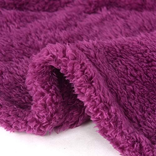EHC Teddy Fleece Super Soft Warm Fluffy Throw Thermal Sofa Blanket 130 x 170cm - Purple, 130 x 210 x 0.03 cm - Image 4