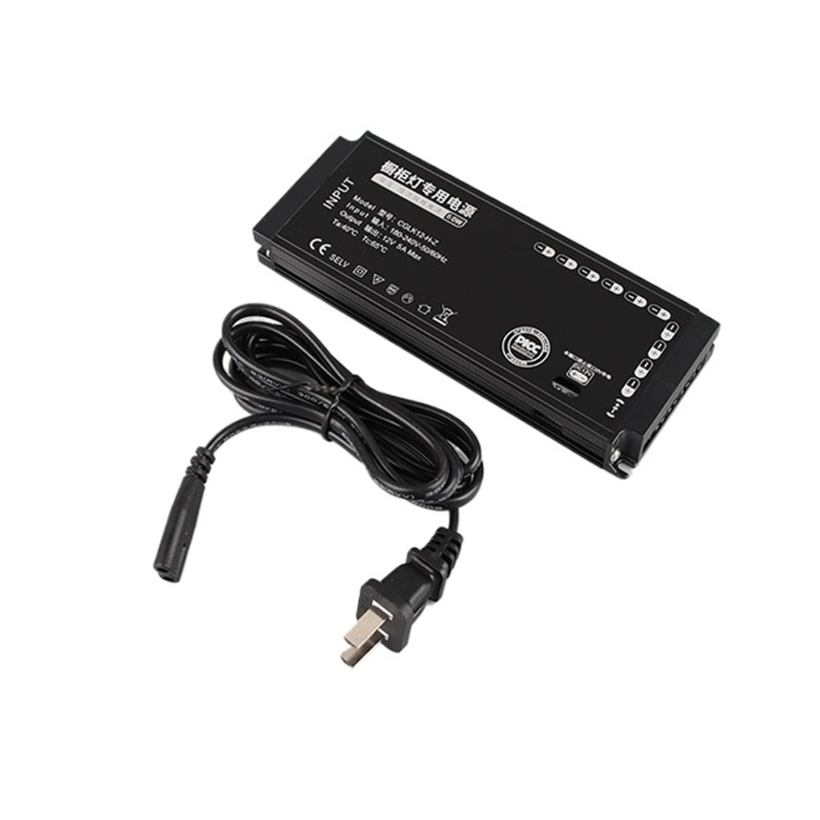 PWANUIGTE Ultra-Thin Wardrobe Cabinet Light Dedicated Power Supply 12V Wine Display Layer with Transformer(DC12V-60W-10 ports)