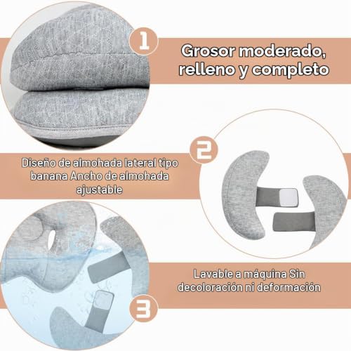 Miniatura 3 de Almohada Cervical Para Bebé Paquete De 1 , Almohada De Apoyo Para La Cabeza Para Recién Nacidos, Almohada Cervical 2 En 1, Almohada Cervical Tipo Plátano Para Bebé Soporte Cervical Para Cochecitos