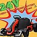 KerryYoo K61 Go Kart Electric Drift Kart Car with Length Adjustable Seat, 24V Outdoor Ride on Toy with 4 Speed Mode, Crazy Cart for Kids 6-12 Years Old, Fast 300W Motor, 8.5 MPH, Bluetooth - Red
