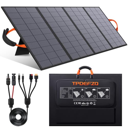 TPDEFZQ 400W Portable Solar Panel for Power Station, 36V ETFE Foldable Solar Panel Charger,25% High Efficiency,MC4 Output, IP68 Waterproof, for Outdoor Camping, RV