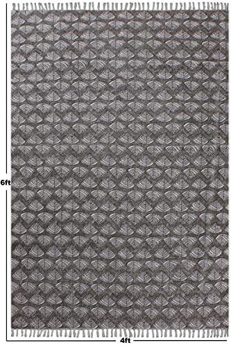 Tapis de couloir en coton tissé main au design géométrique chic