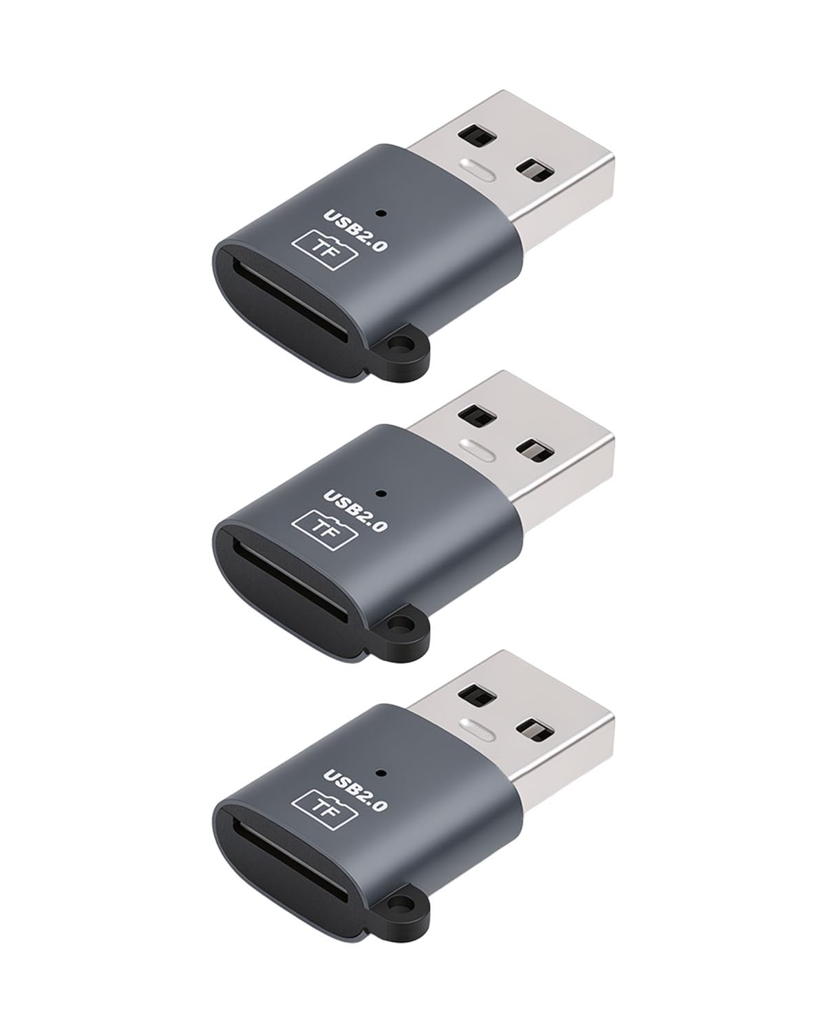 USB 2.0 Micro SD Card Reader, USB A to Micro SD SDHC SDXC Card Reader, TF Memory Card Reader with Keychain Design for PC, Laptop, Computer (3 Pack)-image-8