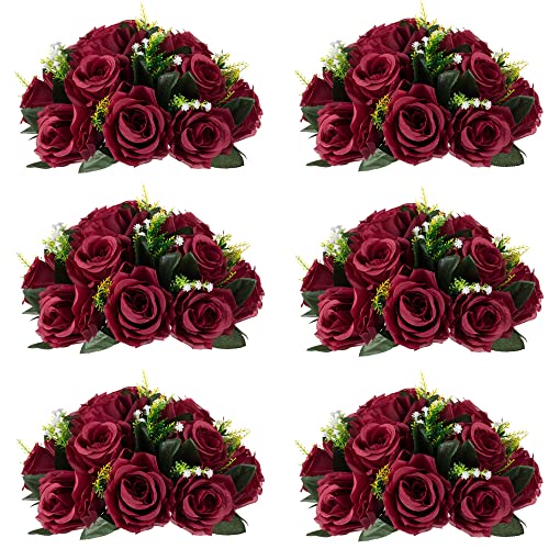 Inweder Flower Centerpieces for Wedding Tables: Wedding Table Decorations Burgundy