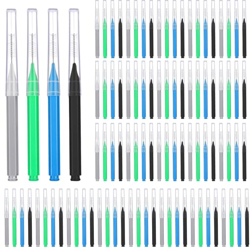 Image of Patelai 100 Pieces Braces Dental Brush for Cleaner Interdental Toothpick Dental Tooth Flossing Head Oral Hygiene Flosser Toothpick Cleaners Tooth Tool(Assorted Colors,Various Sizes)