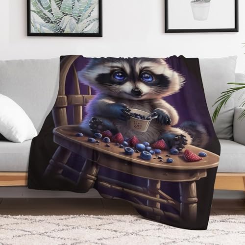 Manta de mapache original para regalar como cobertor de sofá suave 3