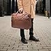 Leather Laptop Bag, Men's 15.6 Inches Messenger Briefcase Business Satchel Computer Handbag Shoulder Bag Fits 15.6 Inch Laptop, Computer, Tablet Brown