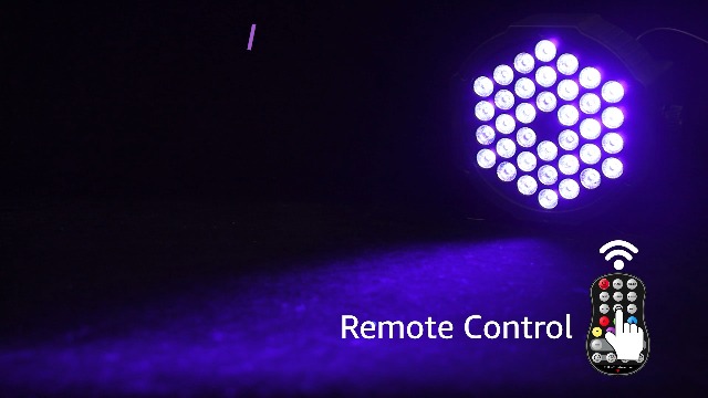 Image of 36LED Black Lights, U`King 72W UV Stage Lights Blacklight with Glow in The Dark Party Supplies by DMX and Remote Control for Halloween Stage Lighting (8 Packs)