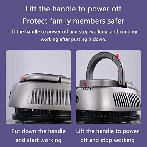 Fritteusen Lufthaushalt Visualisiert Nicht multifunktional Automatische Pommes-Frites-Maschine Sichtbares verdicktes Glas (Co(Luftfritteusen) (Grau 31 * 32 * 35 cm) Comfortable anniversary – Bild 5