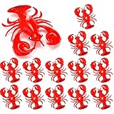 Tasdurian 12 Packs Mini Inflatable Crawfish 9 Inch Vibrant Lobster Decorations for Nautical Theme Parties, Durable PVC Pool Float for Family and Adults