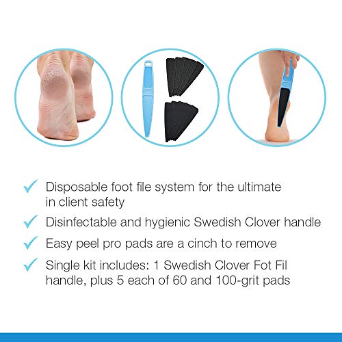Flowery Swedish Clover Foot File Disposable Pad Kit, Great For Dry